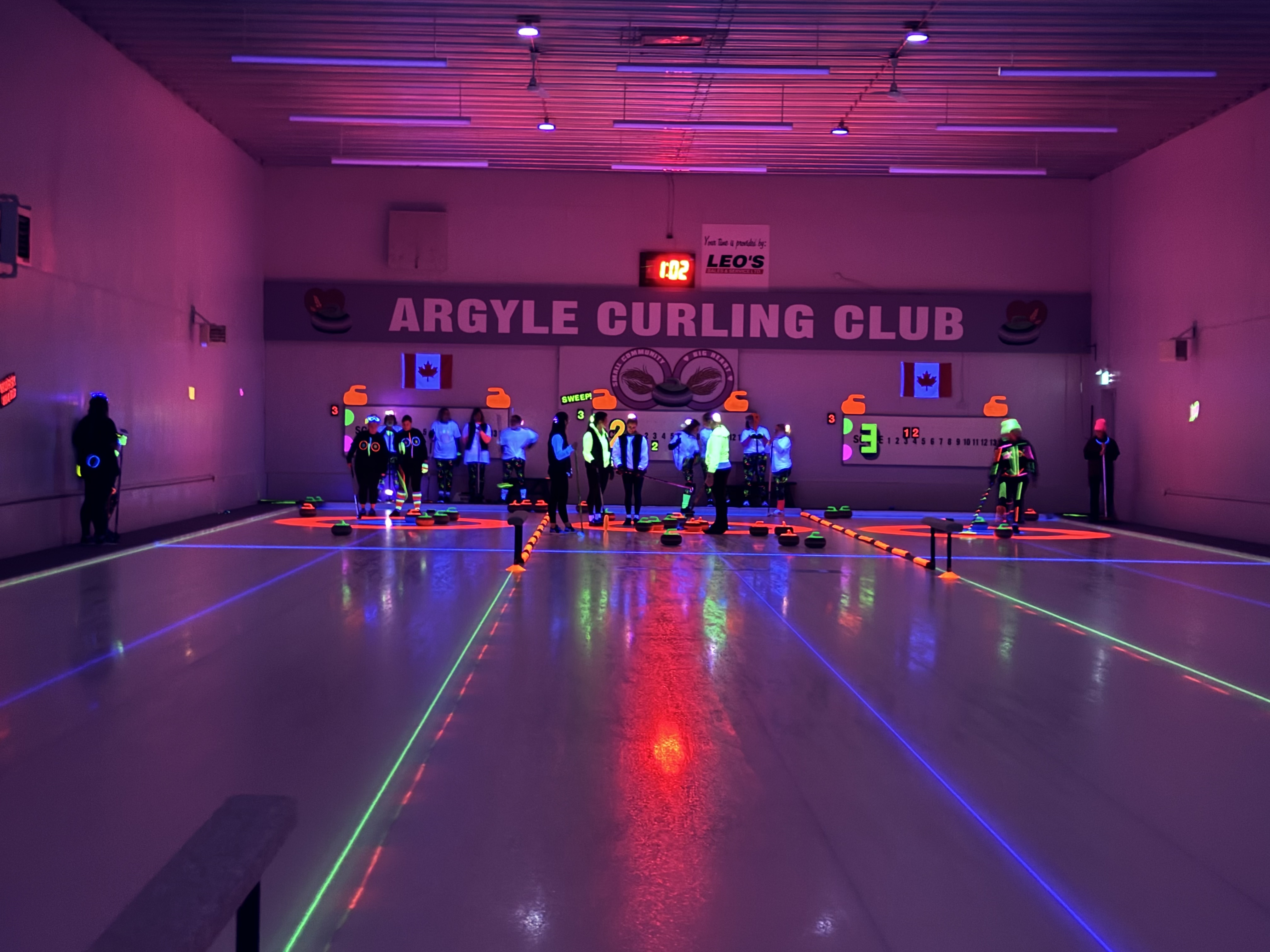 Argyle Curling Club — the Glow Bonspiel under black lights